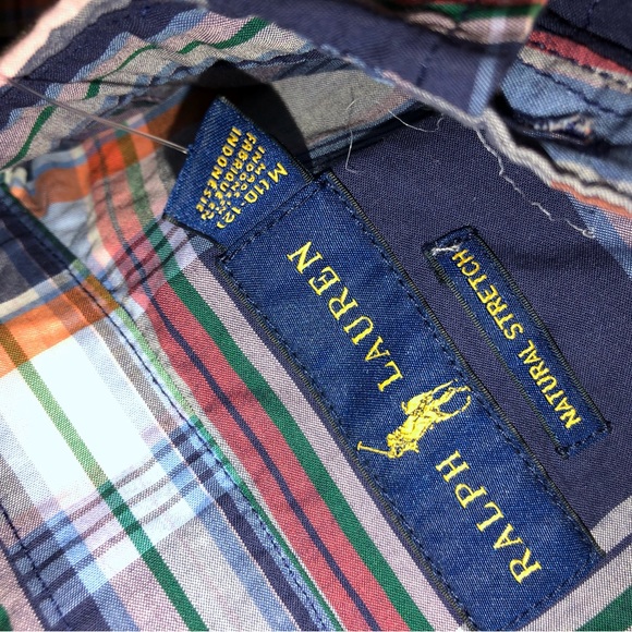 New Ralph Lauren Big Boy’s Button Down Collar Plaid Dress Shirt - Picture 7 of 8